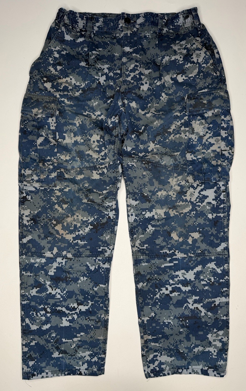 NWU US Navy Digital Camo Pants Blue Cargo Utility Pants Medium Regular