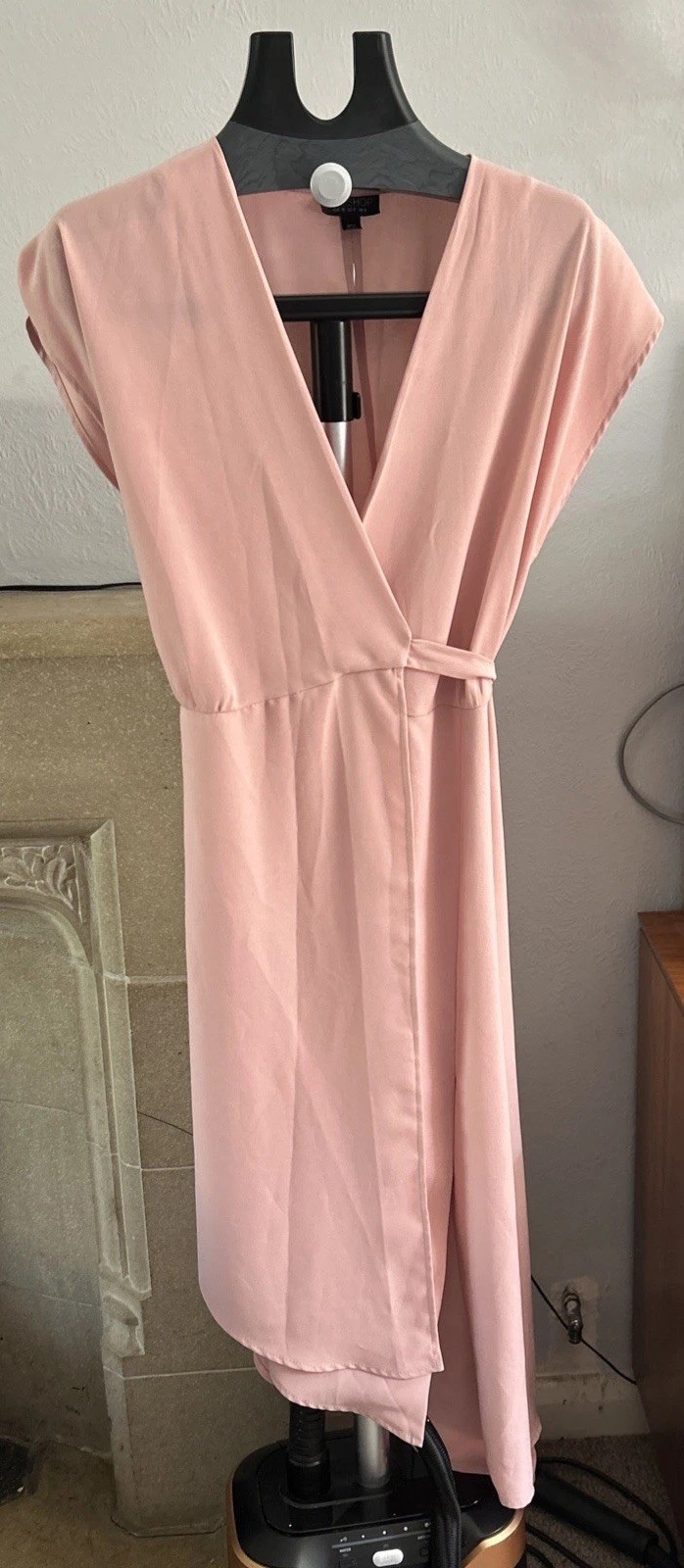 Topshop Asymmetrical Wrap Dress casual/ formal size 8 Pink