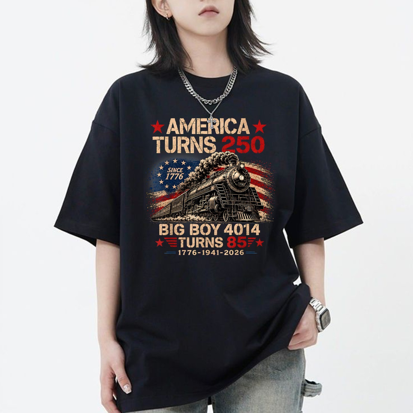 Big Boy 4014 Train America Turns 250 Years for Men Women TShirt