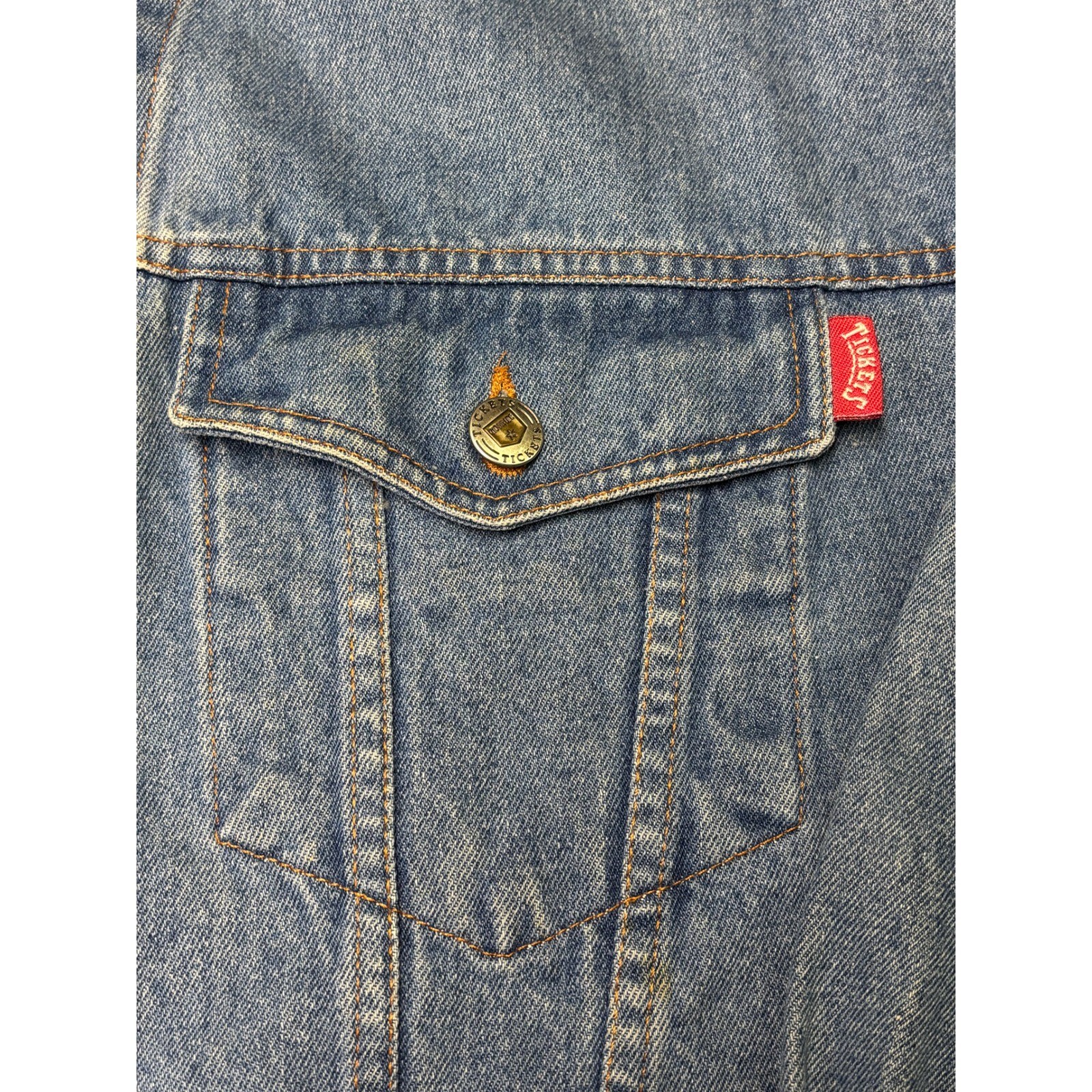 Vintage Tickets Denim Vest Women’s Sz Large Made In United Arab Emirates L USA