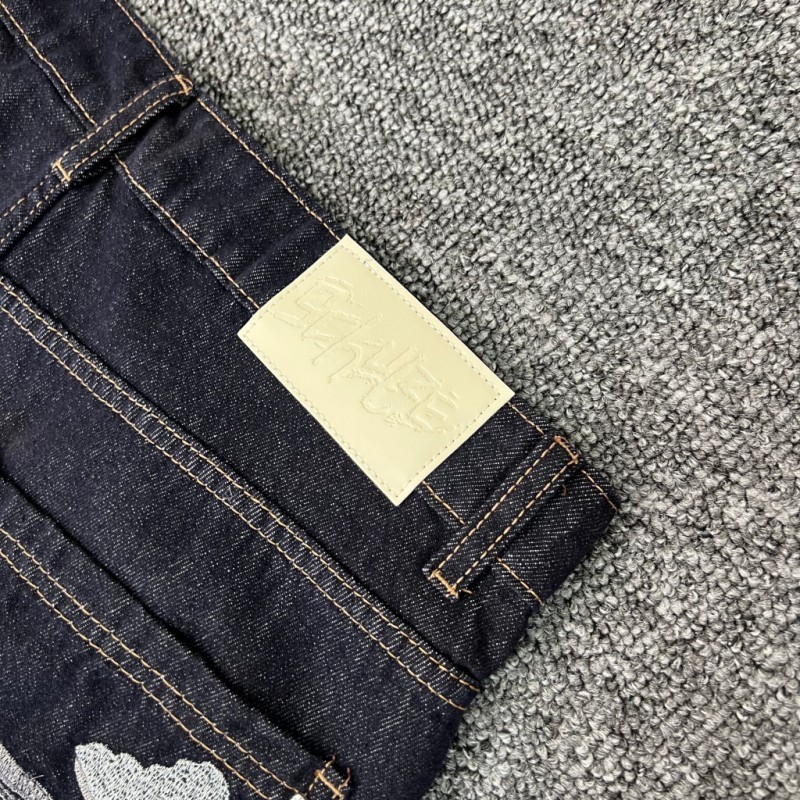 Derschutze Cloud embroidered casual denim shorts
