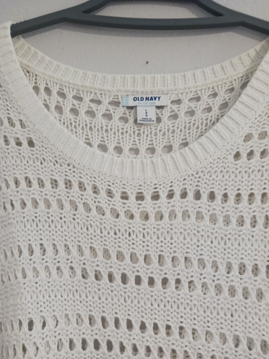 Old Navy Pull Over Crochet 3/4 Sleeve Sweater Top Size Large