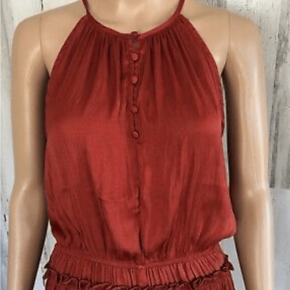 Philosophy Shirred Waist Silky Spaghetti Strap Blouse Sz XS.