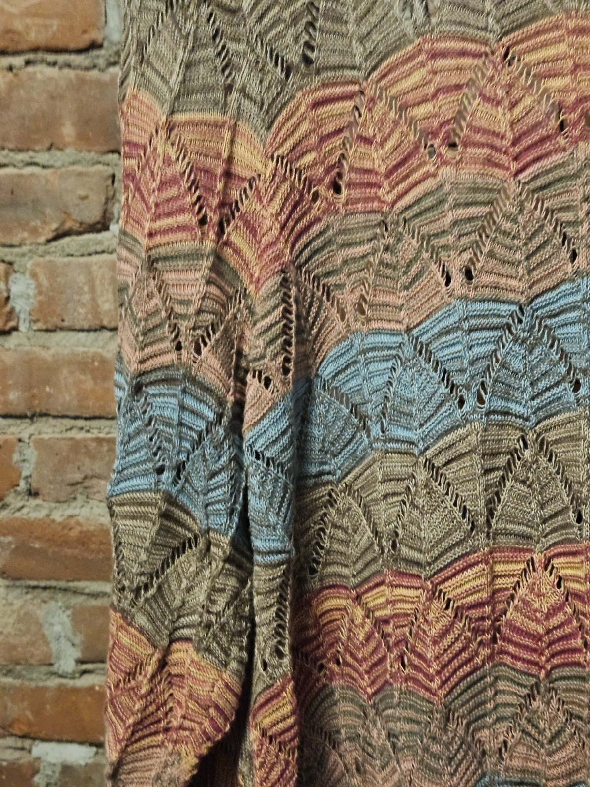 Sonoma Life & Style Cotton Waterfall Shades Of Green Tan & Red Cotton…