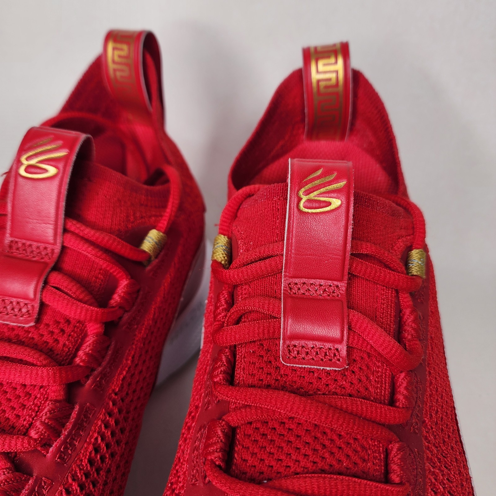 Under Armour Curry 8 Flow Red Gold Chinese New Year Mens 9.5 3024035-600