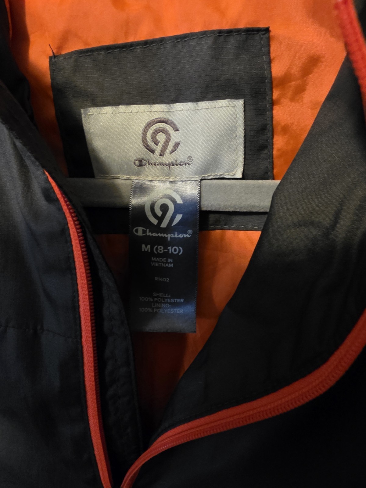 Lot 2 Boys 8/10 Medium Rain Jackets Champion All In Motion Orange Green Multi