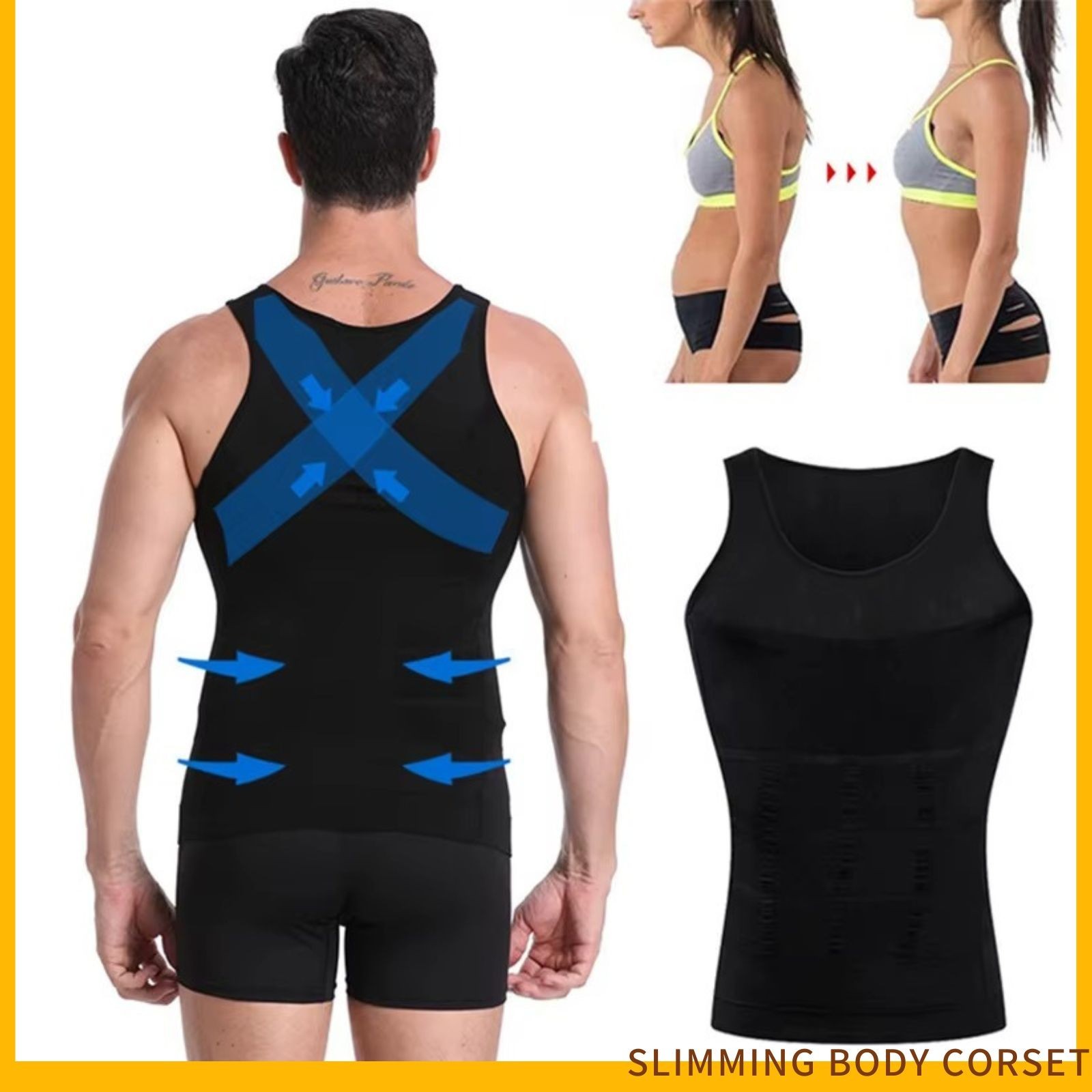 Men’s Body Shaper Slimming Vest Abdomen Tummy Control Compression Undershirt