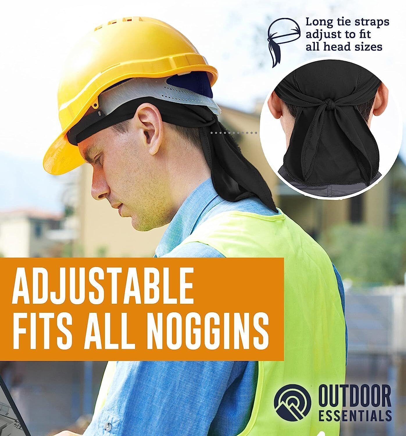 Sweat Wicking Doo Rag Cooling Dew Rag Helmet Liner Head Wrap Bandana Skull Caps