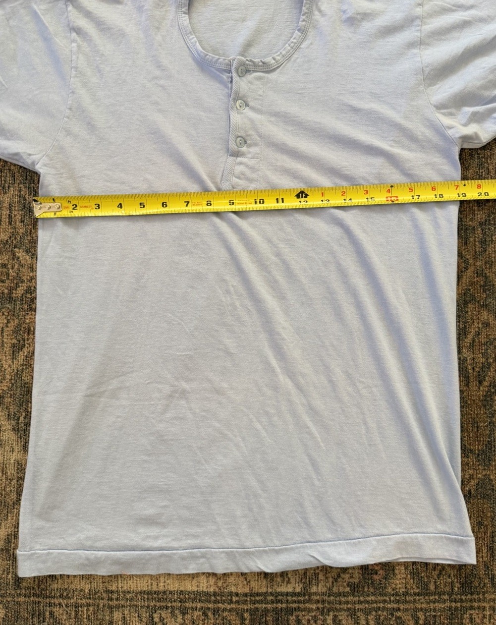 VTG 60s Race Brand Goldstar Light Blue Henley T-Shirt Mens 42 (M) Single Stitch
