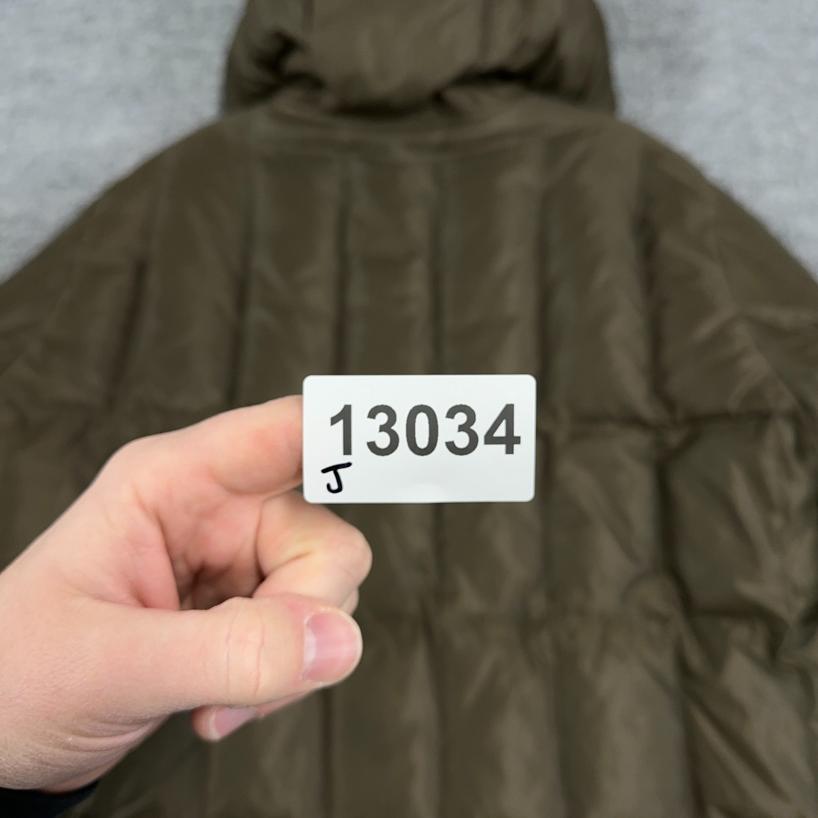 GAP Parka Coat Men Small Olive Green Military Puffer Jacket Down Hood Lined