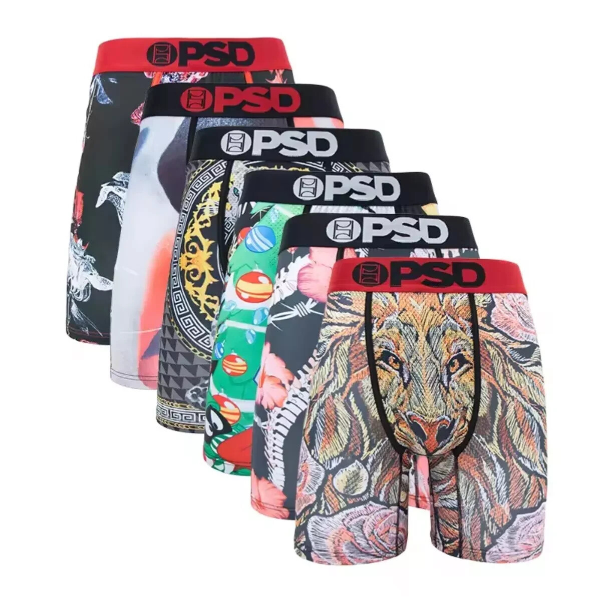 6-Piece PSD Underwear Briefs Set – 14 Style Options, Comfortable Men’s Boxers