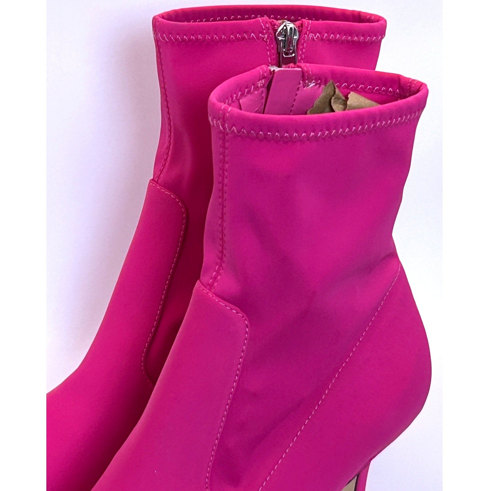 Sock Boots Pointed Toe Kitten Heel Ankle Booties Hot Pink Marc Fisher 7.5M