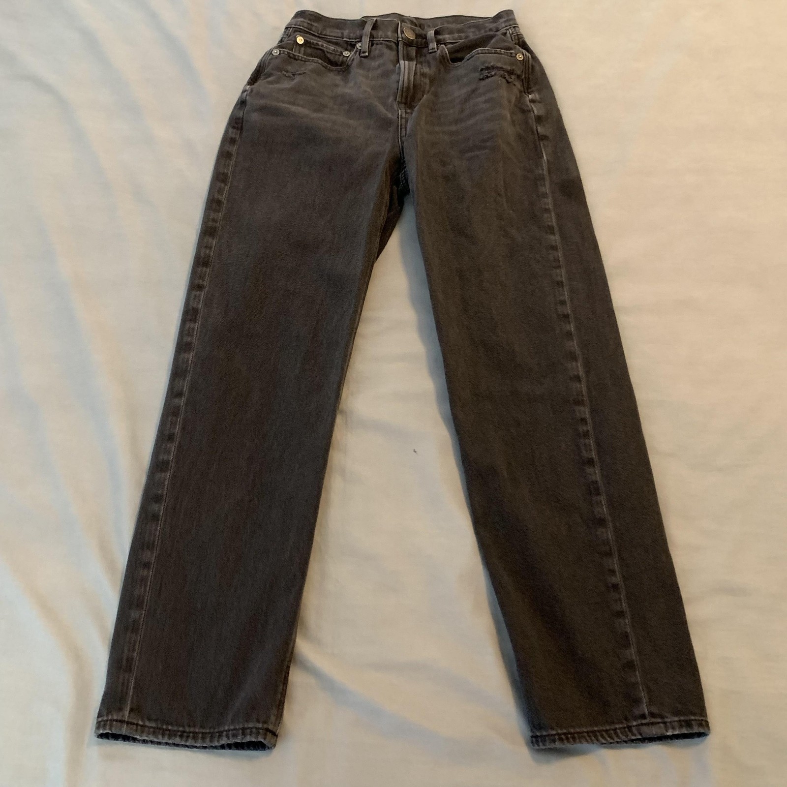 American Eagle Jeans Womens 2 Black High Rise Straight Leg Denim 90s