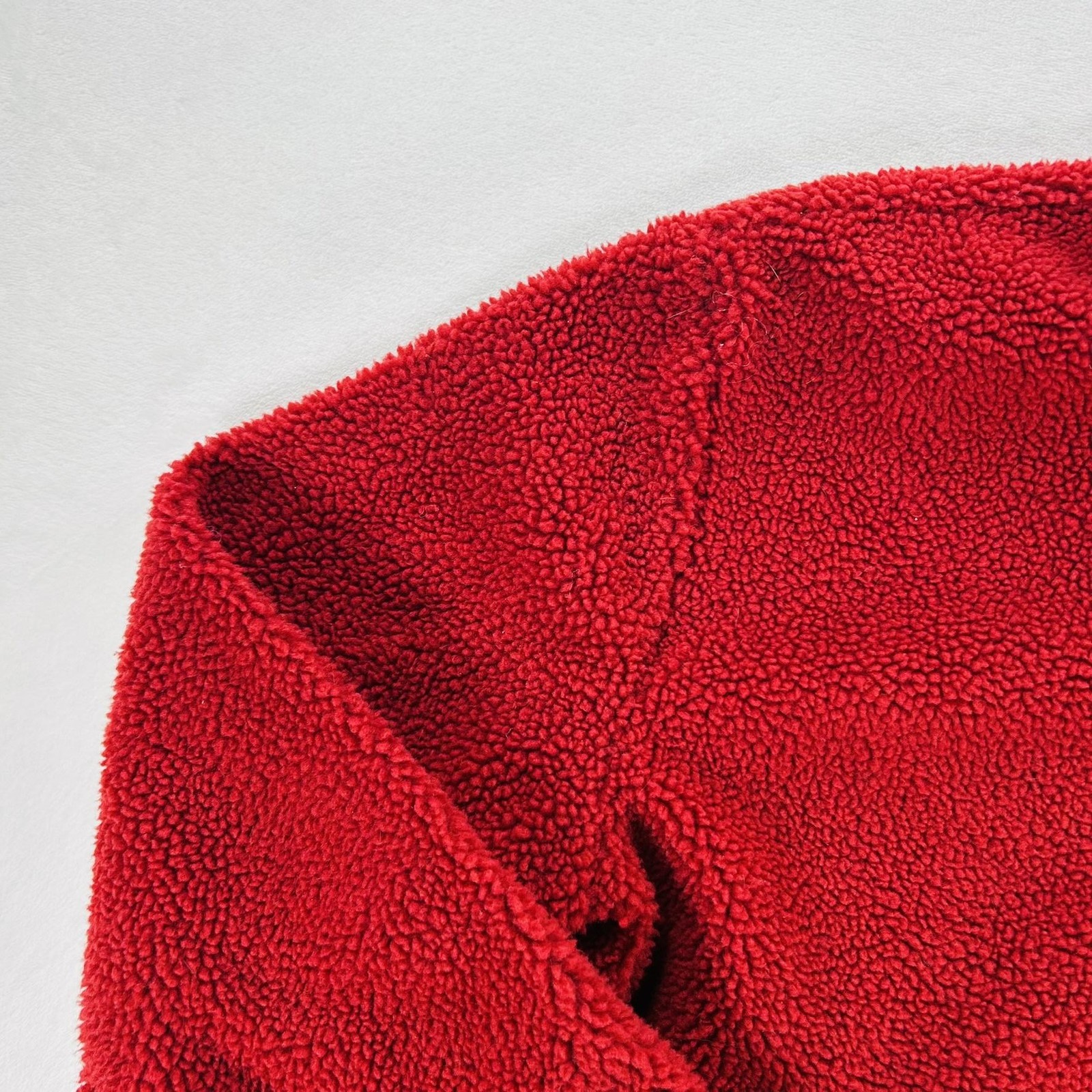 Levi’s Jacket Mens Large Red Sherpa Fleece Snap Pullover Anorak Warm Lined