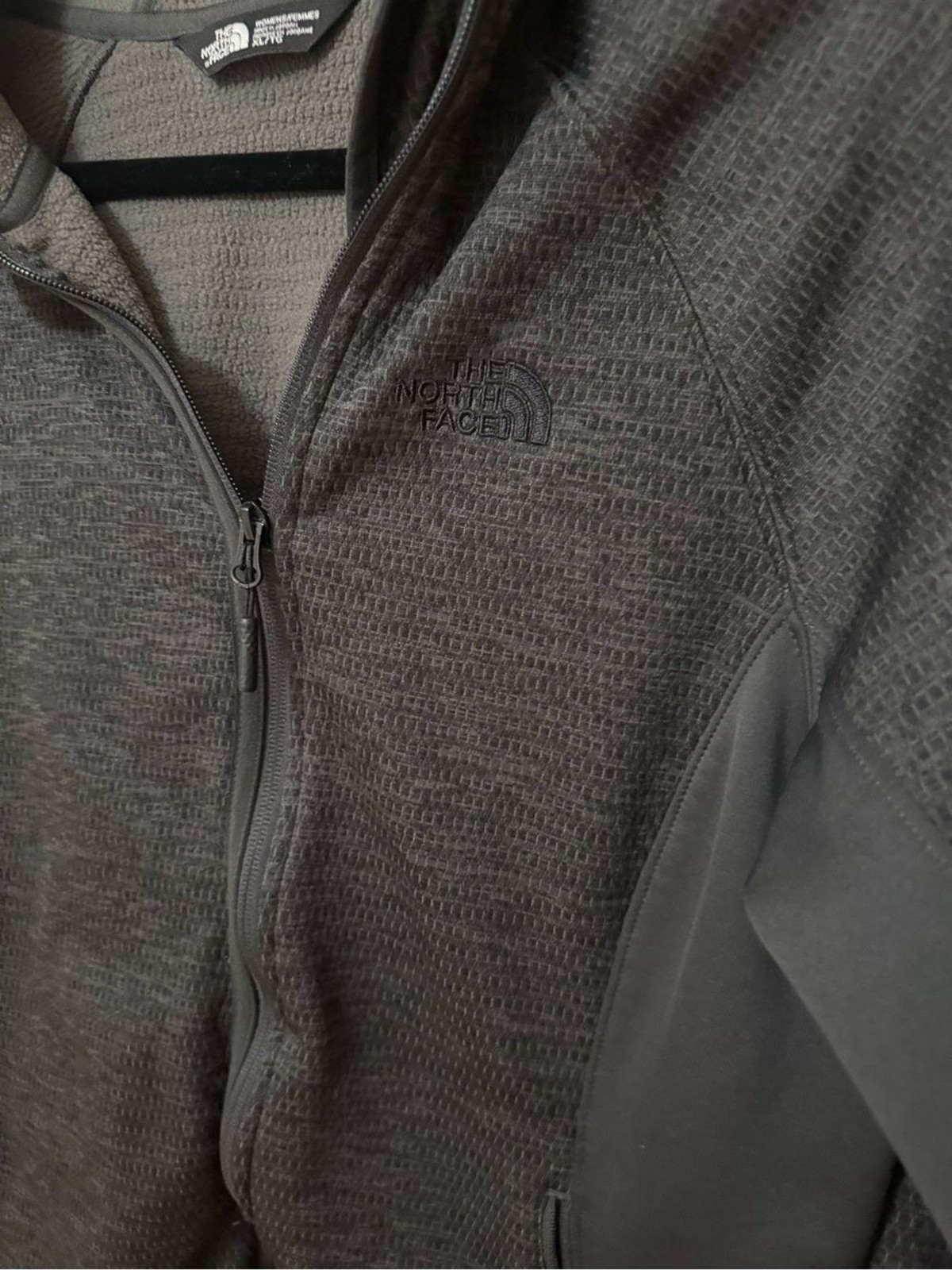 The North Face Dark Gray Full-Zip Hooded Fleece Jacket