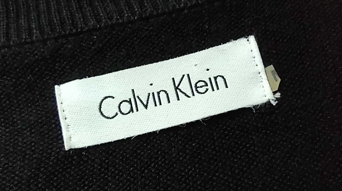 Calvin Klein Black Cropped Cardigan Rhinestone Trim Open Front; Size Petite