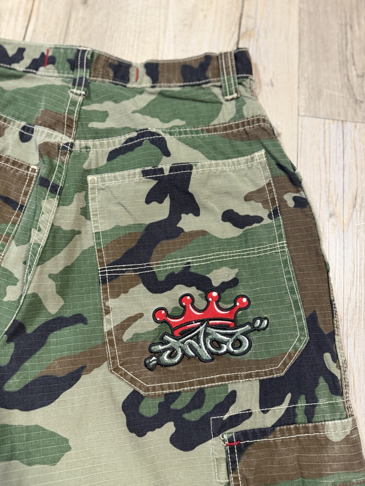 JNCO Jeans Camo Ripstop Cargo Pants Men’s 30W Baggy Wide-Leg Pockets
