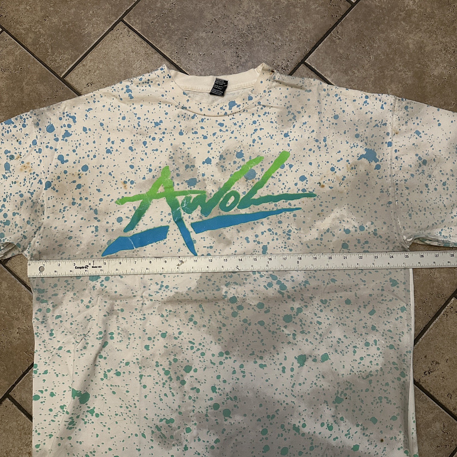 Y2K Rogue Status Awol Paint Splatter AOP Skate Gun T Shirt Men Medium Rob Dyrdek