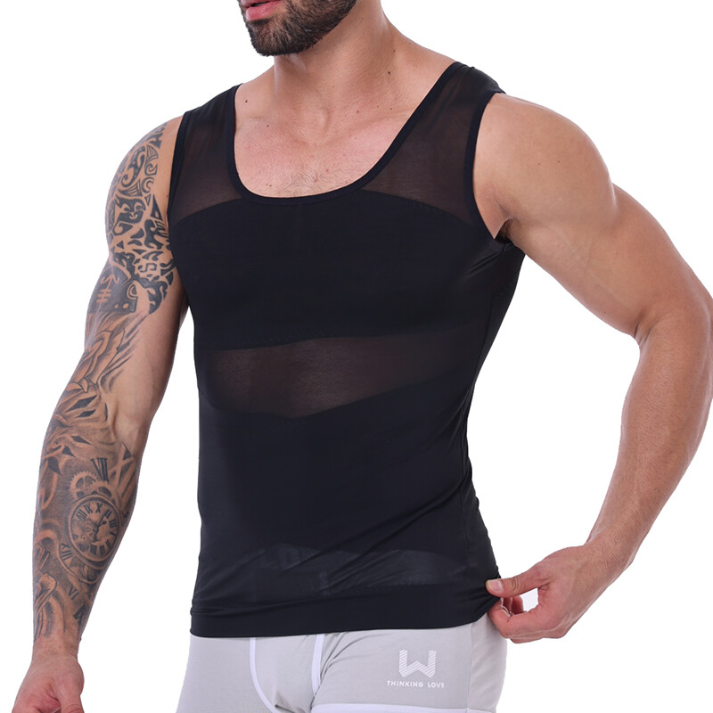 Men Gynecomastia Compression Shirts Tummy Control Body Shaper Tank Top Shapewear