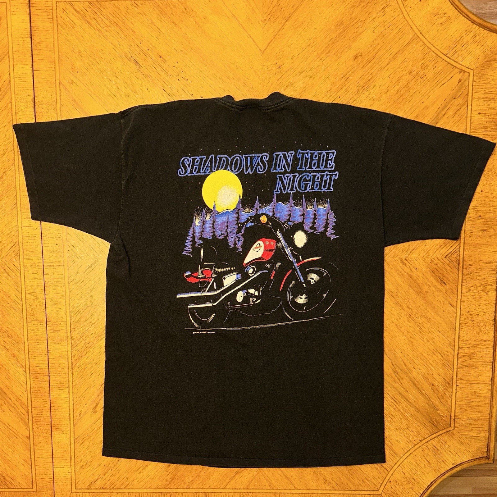 Vintage Shadows In The Night Turn One Motorcycle TShirt XL Biker 1993 90s USA