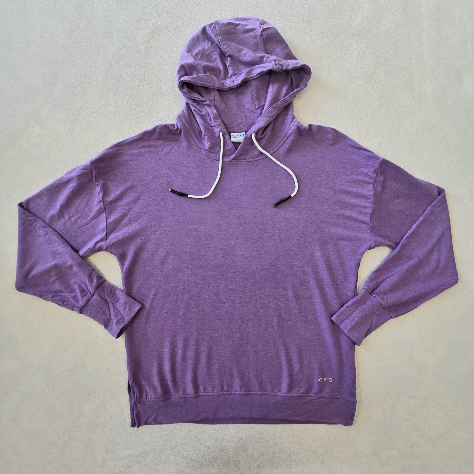 Constantly Varied Gear Hoodie Womens Large Purple Midweight Stretch Pullover CVG