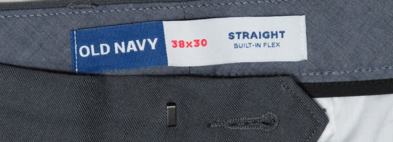 OLD NAVY 38×30 GRAY DRESS PANT STRAIGHT BUILT-IN FLEX STRETCH 07/23 NEW NWOT