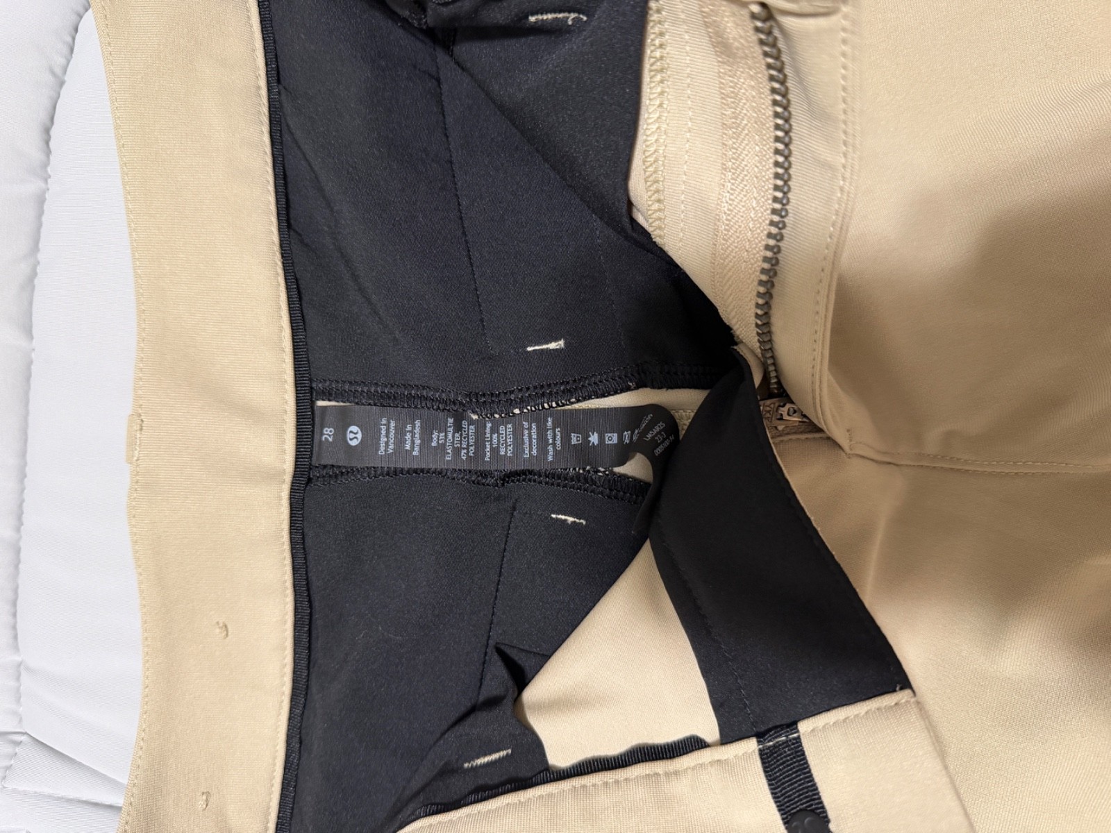 Lululemon Commission Pant Classic ABC Mens 28×32 Khaki Tan Warpstreme Trouser