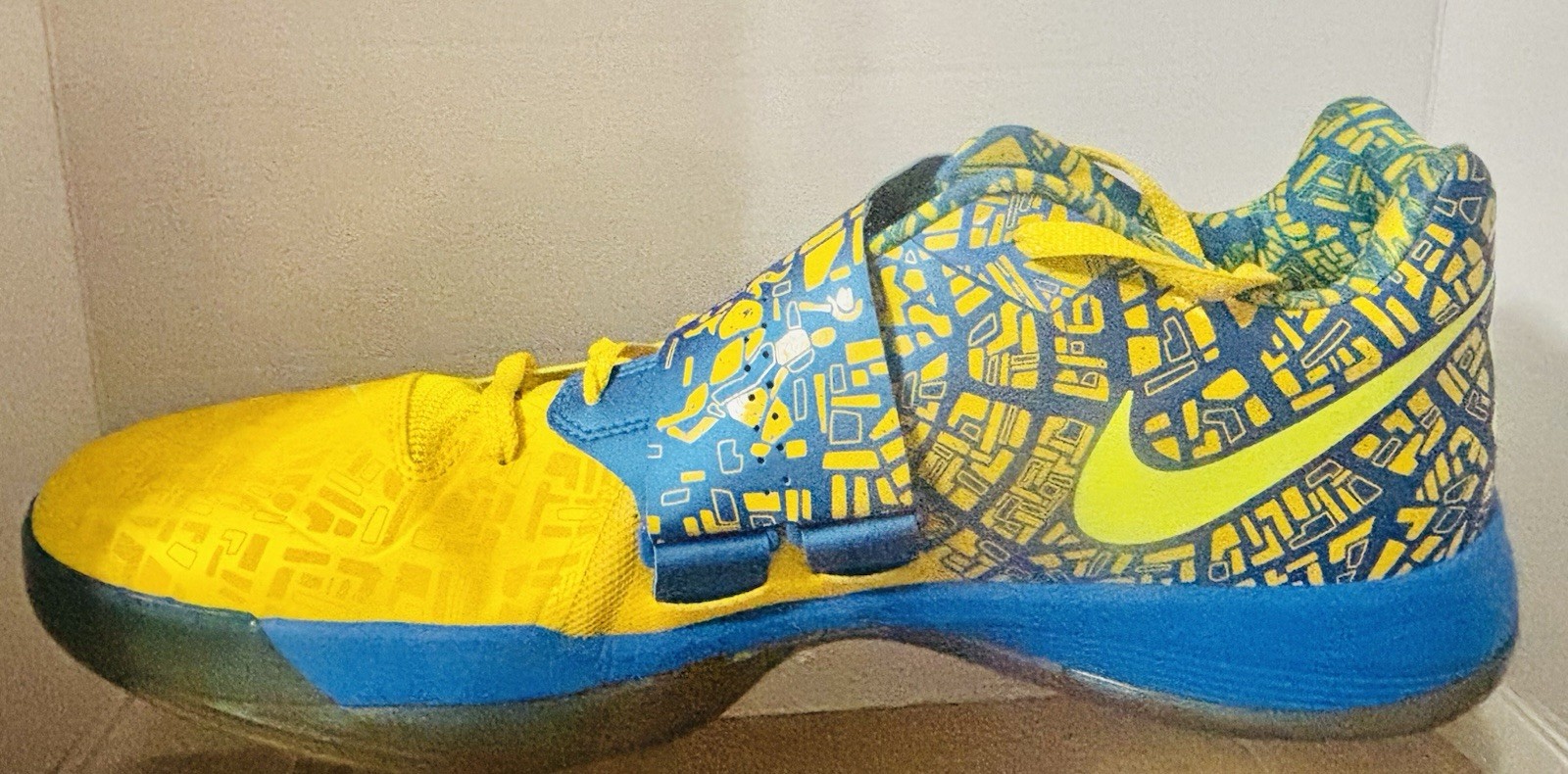 Nike Zoom KD 4 2012 QAM Scoring Title Sz 18 Promo Sample Blue/ Yellow Curry