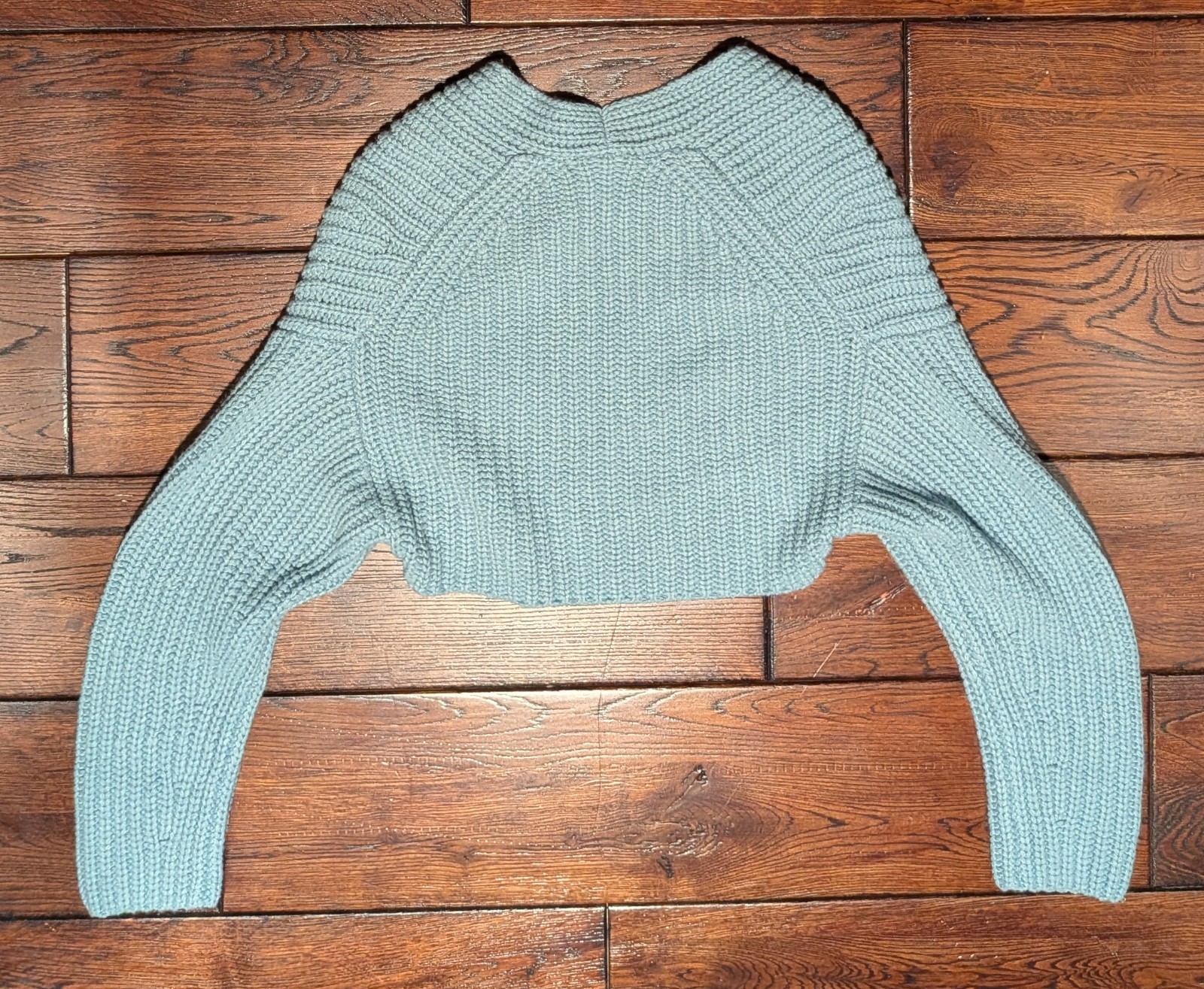 VINCE Lofty Rib Bolero Shrug Cardigan in Pale Blue Wool Cashmere Crop M/L – NWT