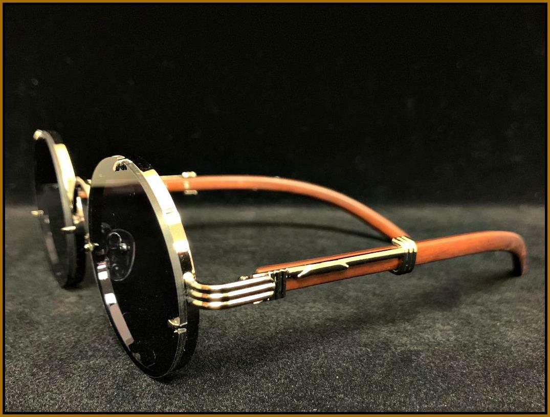 Mens Classy Elegant Exotic Sophisticated Retro Style SUNGLASSES Round Frame Lens