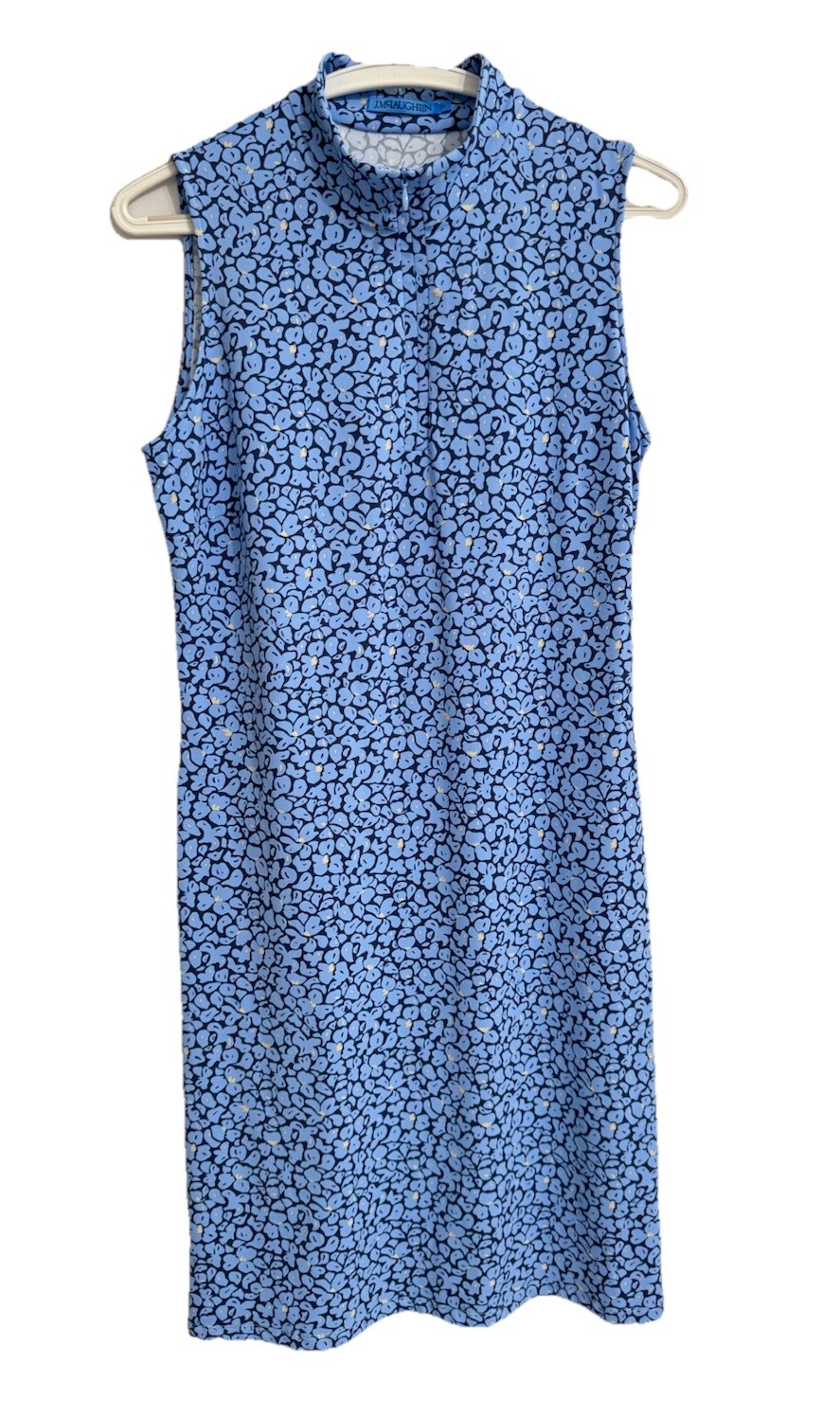 J McLaughlin M Bedford Catalina Cloth 1/4 Zip Sheath Dress Celandine Blue $228