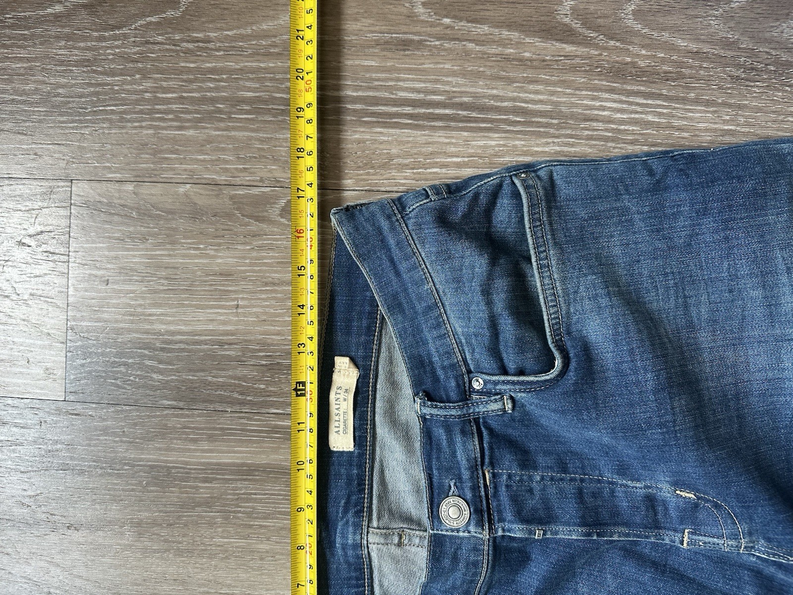 ALLSAINTS Men’s Blue Denim Skinny Slim Cigarette Jeans Size 34