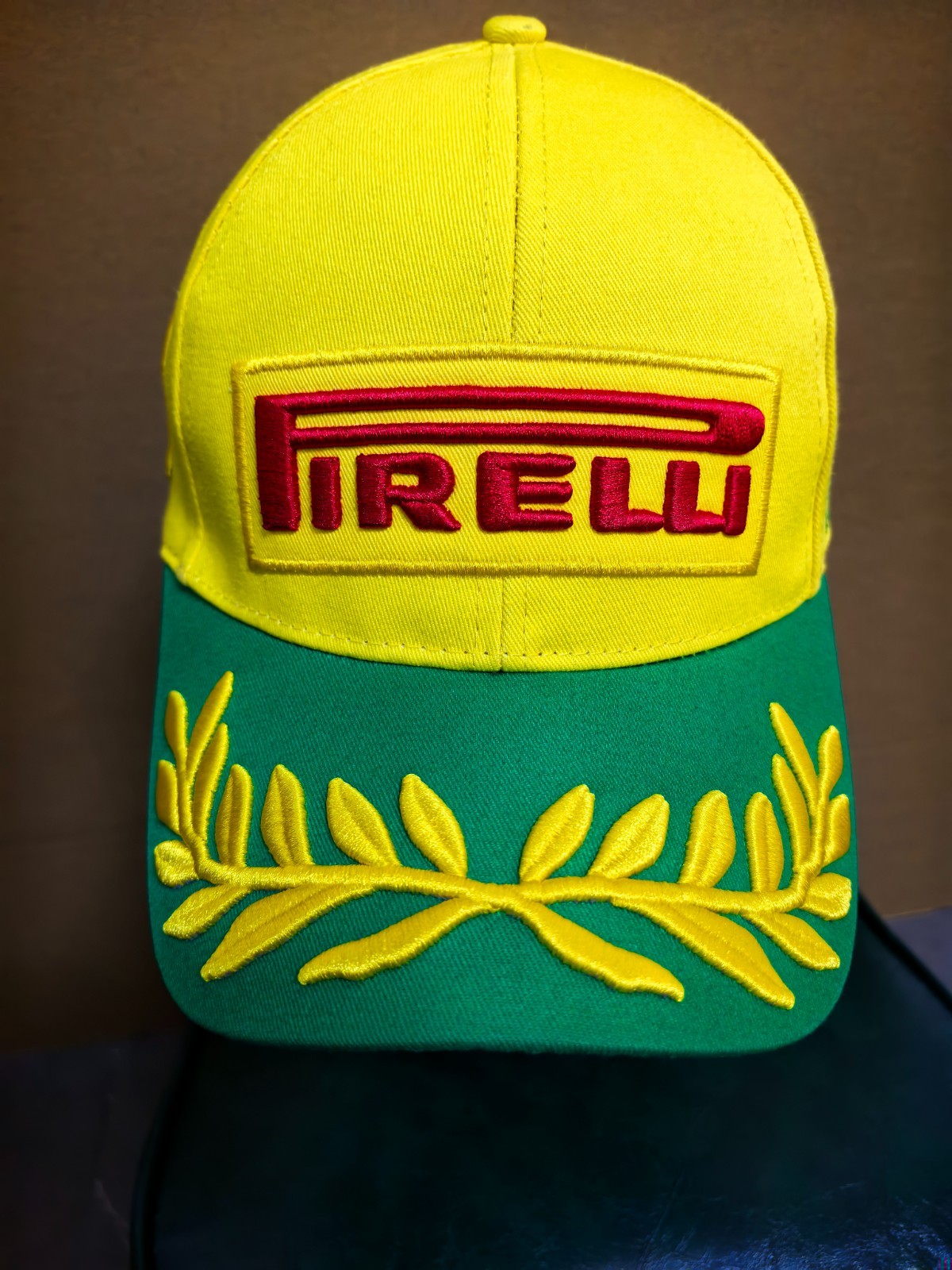 Pirelli F1 Team Yellow Green Baseball Cap Racing Hat with Embroidery