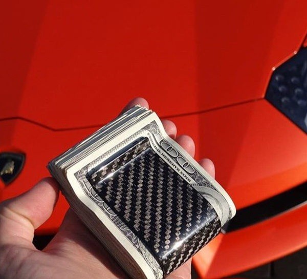 Carbon Fiber Money Clip Safepocket Business Credit Card Holder Cash Wallet