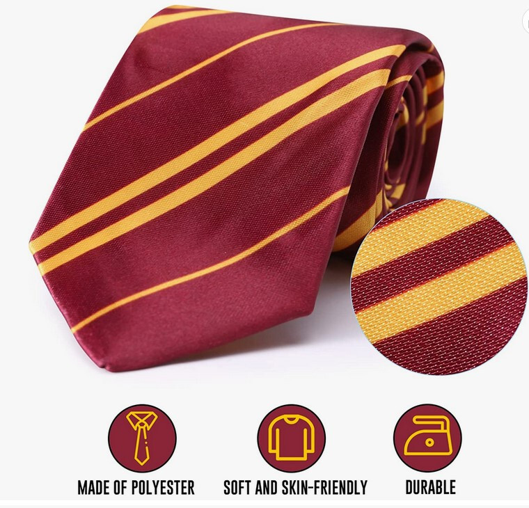 Harry Potter Wizard Costume Gryffindor Tie and Eye Glasses Set Hogwarts