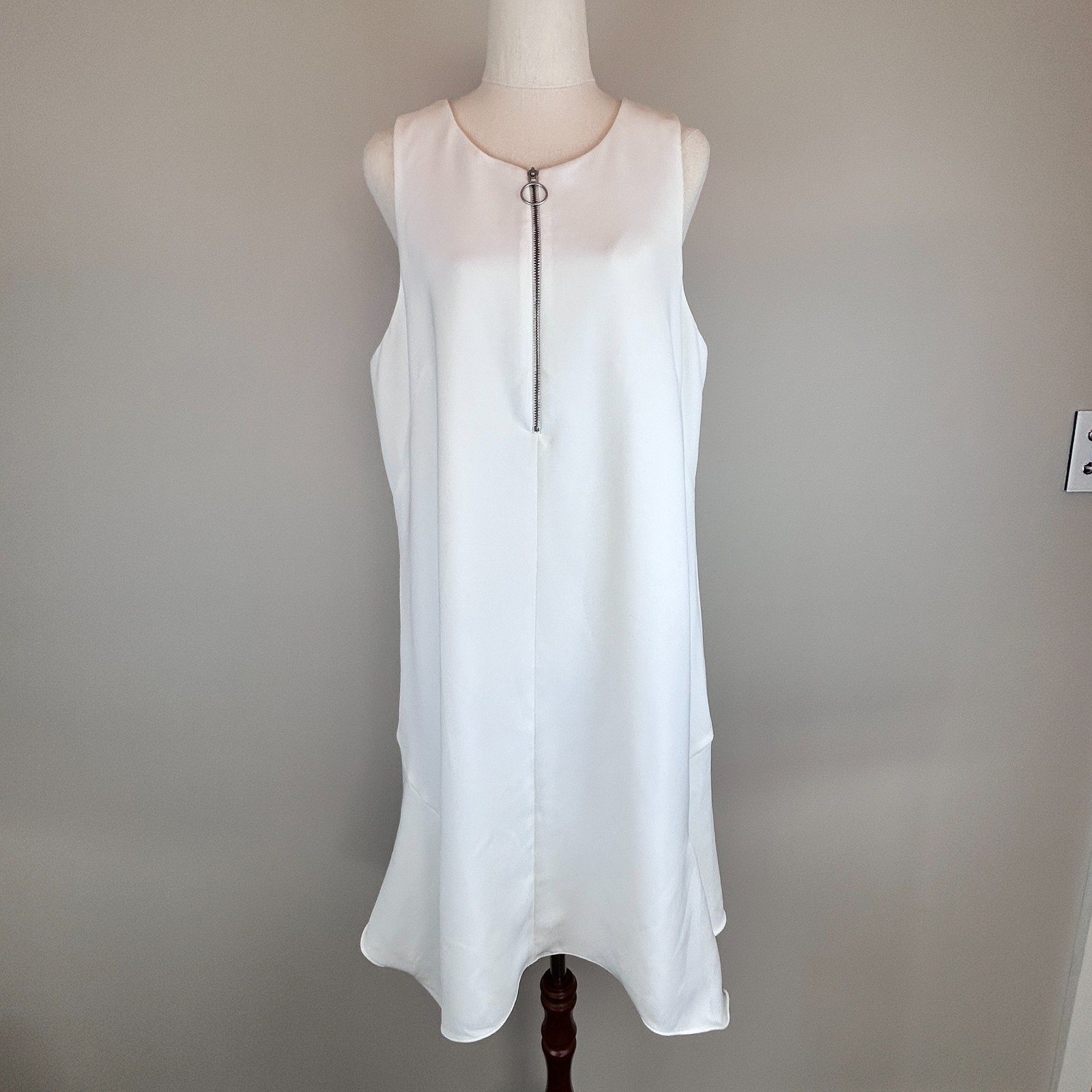 Veronika Maine Midi Dress AU 14 Ivory Cream Sleeveless EUC