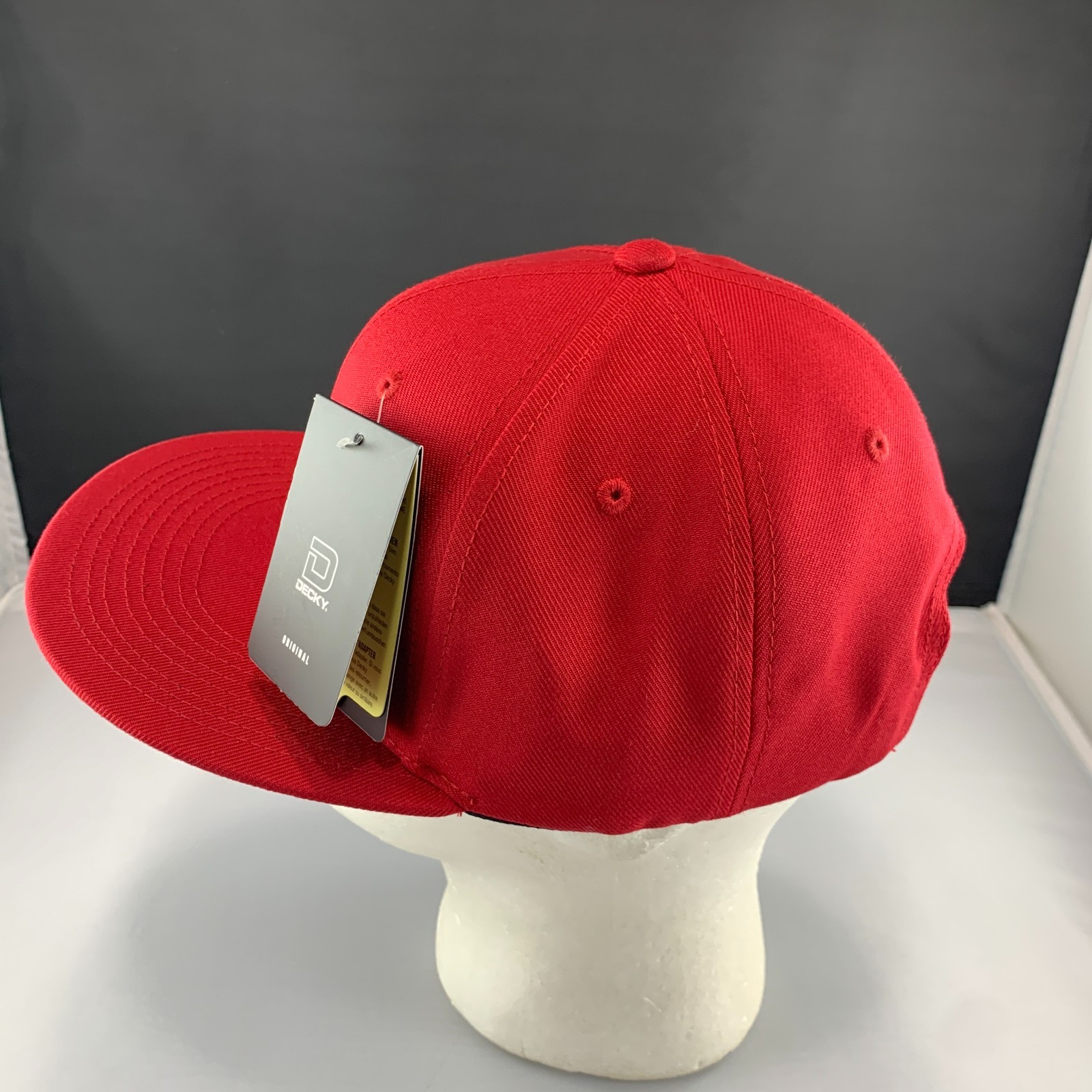 New Decky 6020 Snapback Hat Acrylic Blank Flat Bill High Crown One Size Cardinal