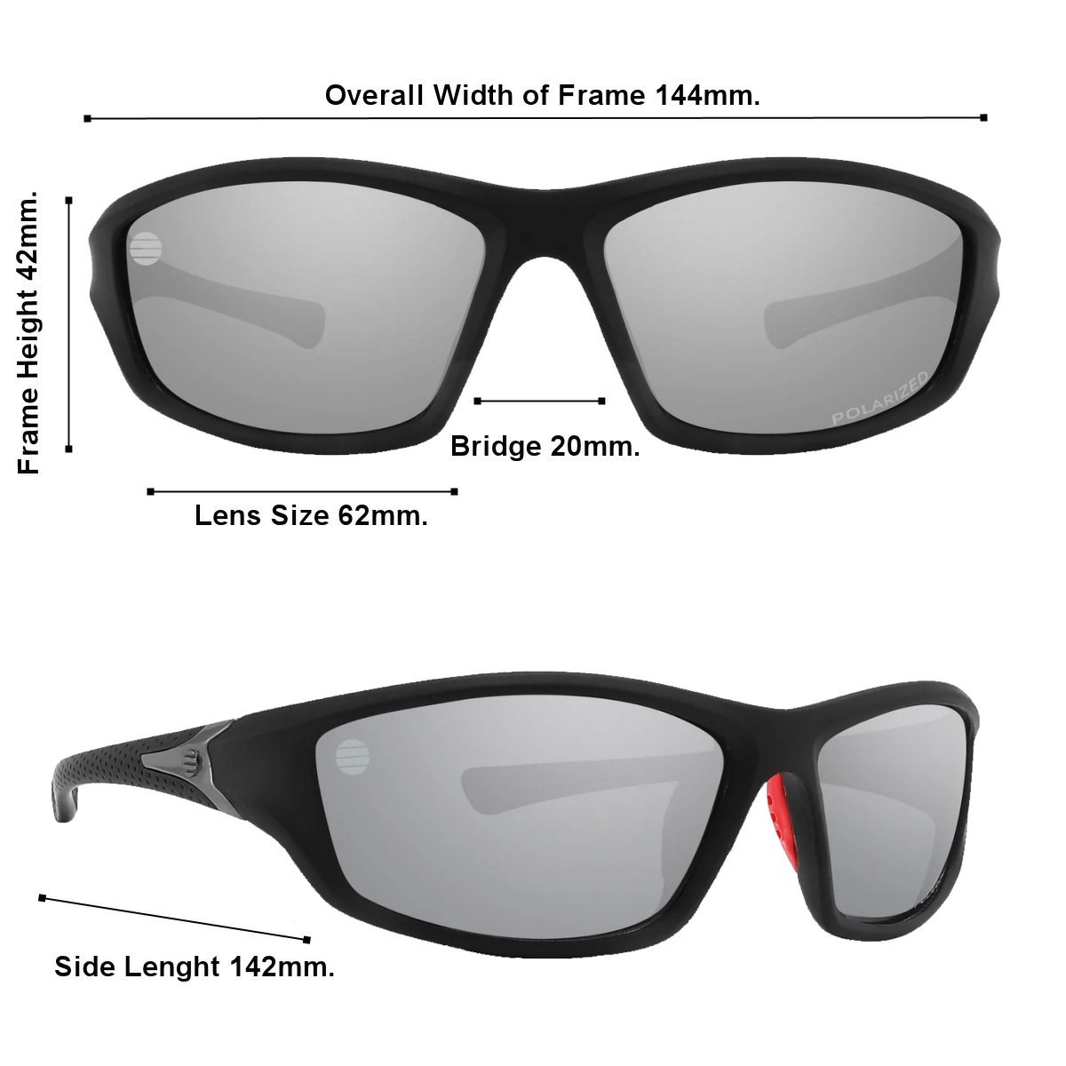 Polarized Lens Sports Sunglasses w/Premium Soft Touch Finish USA Fast Shipping