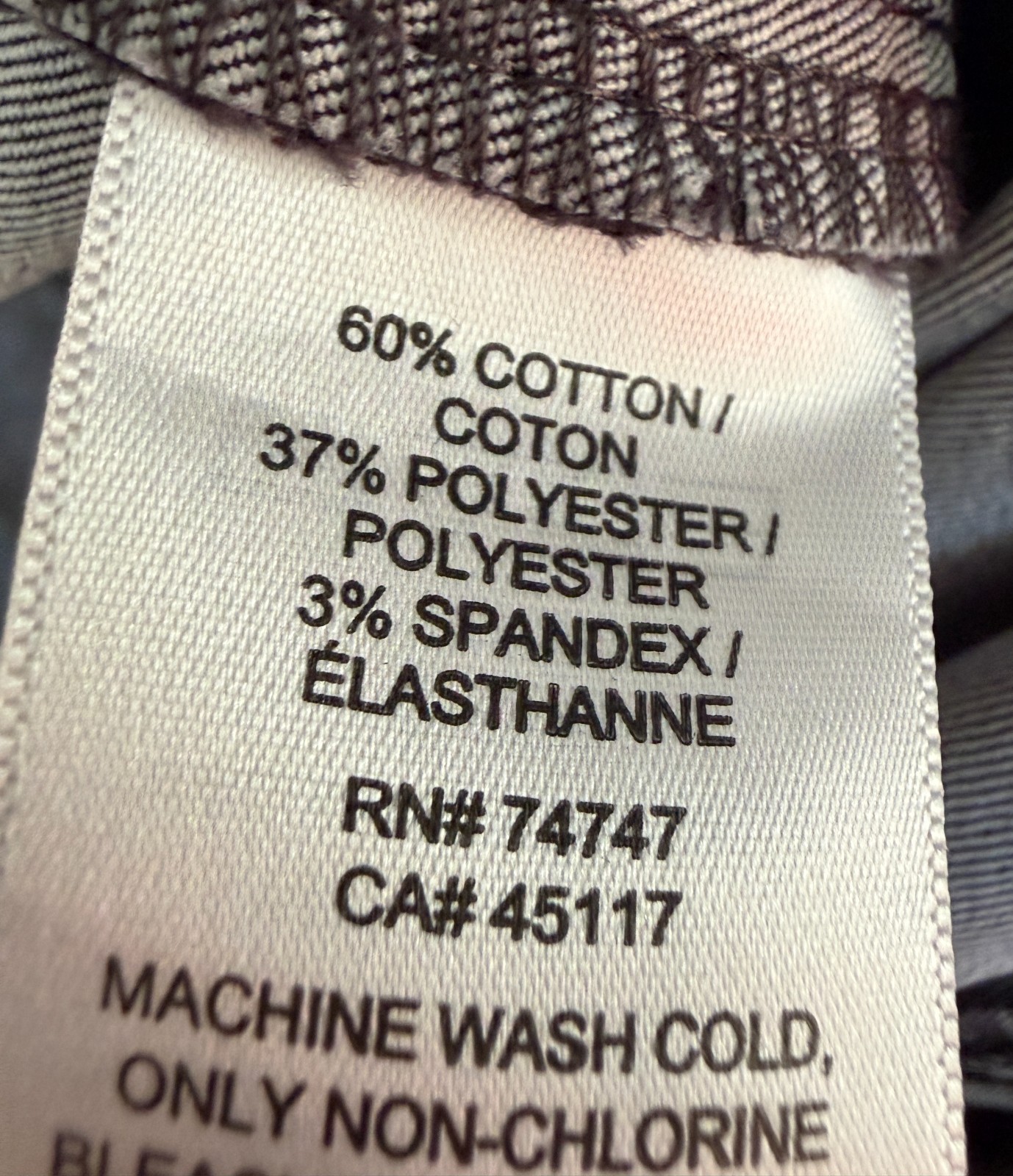 Natural Reflections Pants Size 14 Gray Pull On Zip Pockets Straight Leg Cotton