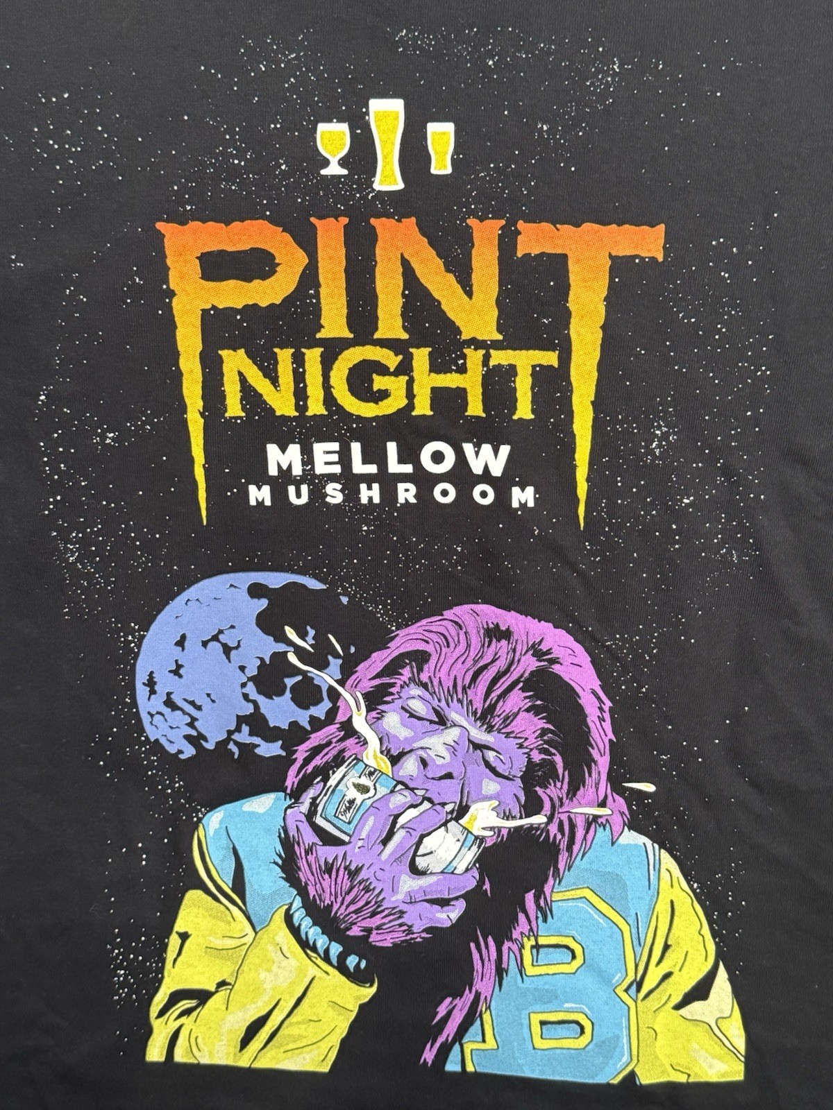 Mellow Mushroom Pint Night Werewolf Exclusive T-Shirt Men’s XXL Graphic Tee