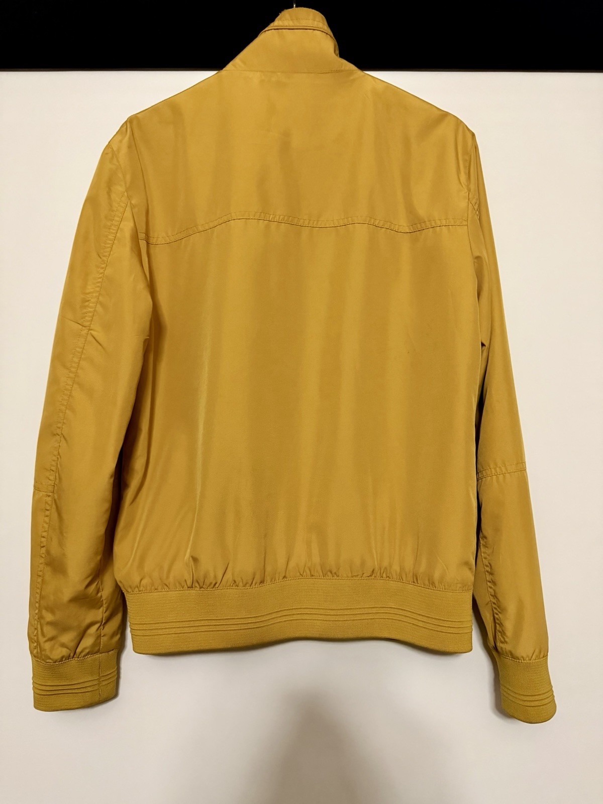 Zara Yellow Bomber Jacket Men M Used Zipper Pocket Rare Limited Edition