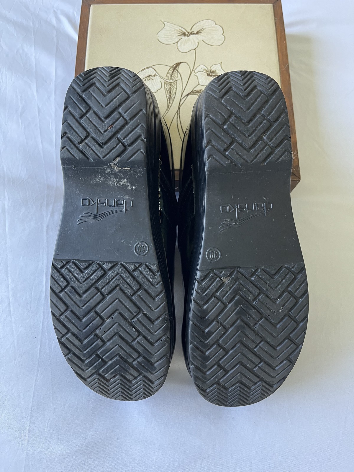 Dansko Professional Petrol Patent Leather Clogs – Size 39