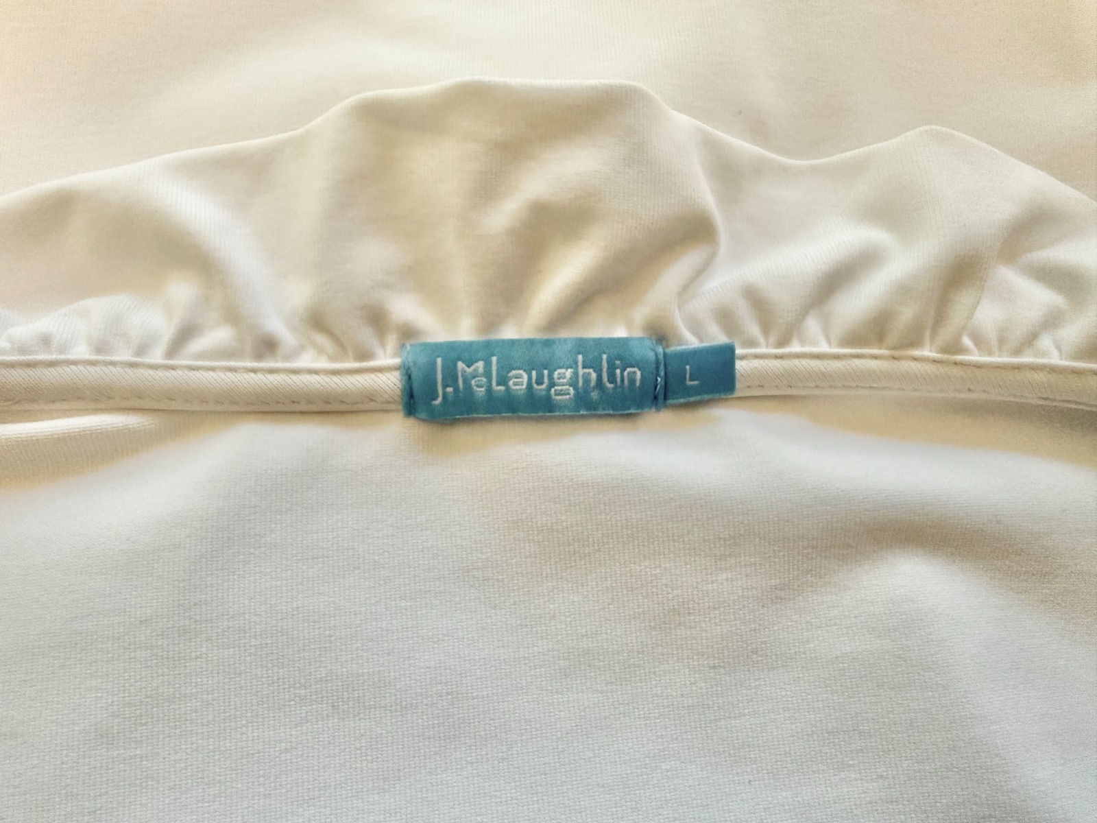 J. McLAUGHLIN Durham Top Catalina Cloth Ruffle Size Large Solid White – NTSF