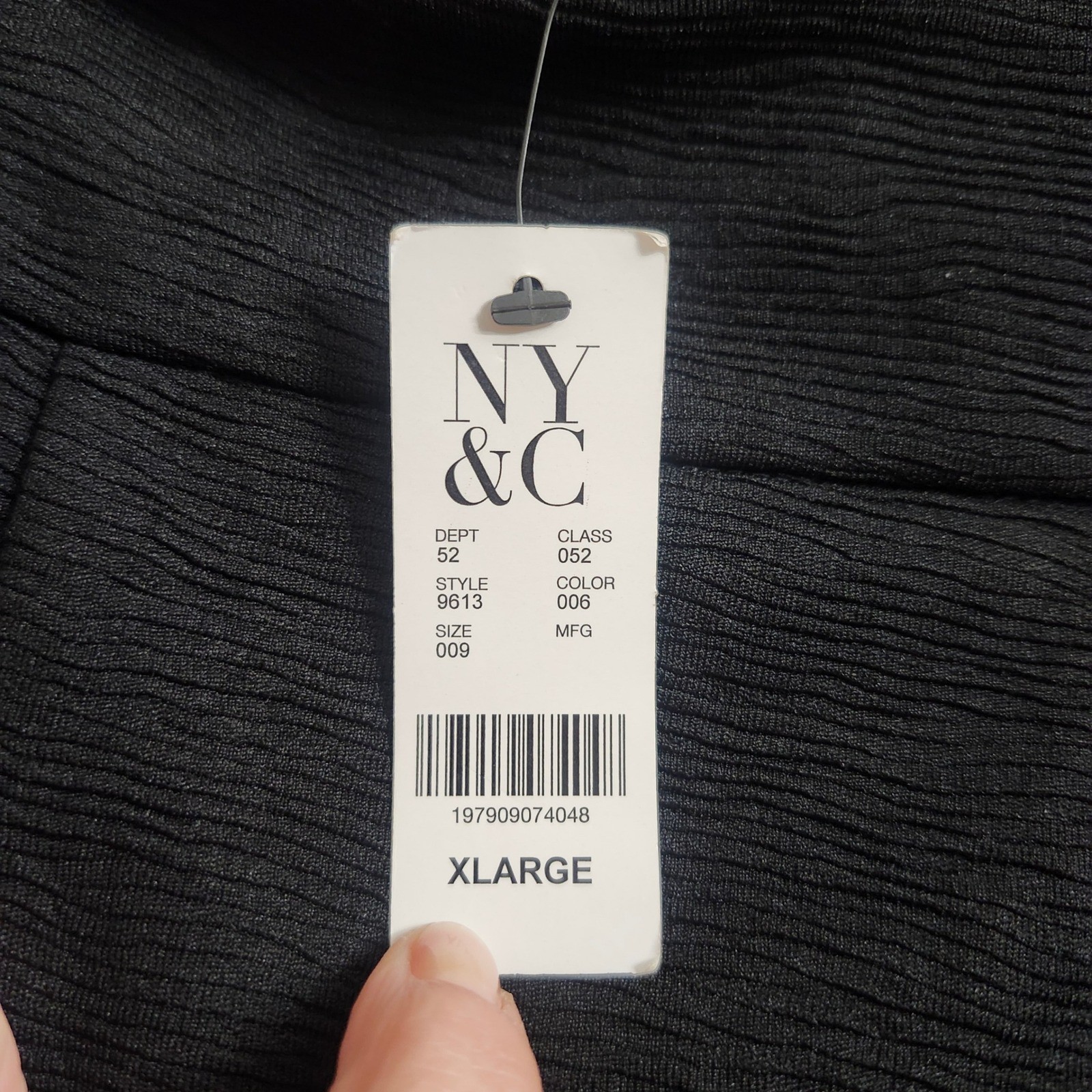 NEW New York & Company Size XL Black Textured Wide Leg Pants Side Zip NY&CO