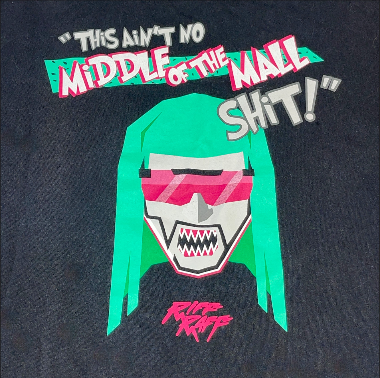 RIFF RAFF Jody HighRoller Rap Tee Hip Hop Merch XXL Black Neon Graphic T Shirt