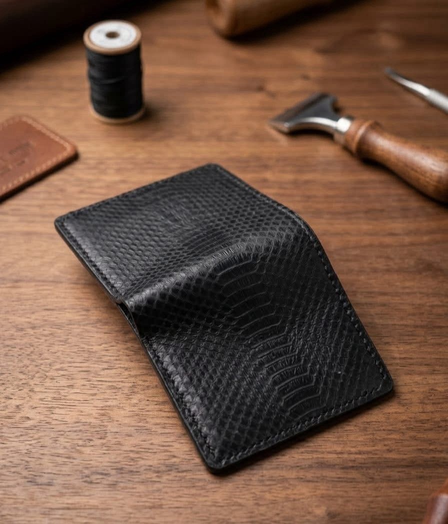 Rare Genuine Cobra Snake Leather Wallet Handmade Men’s Slim Bifold Card Holder