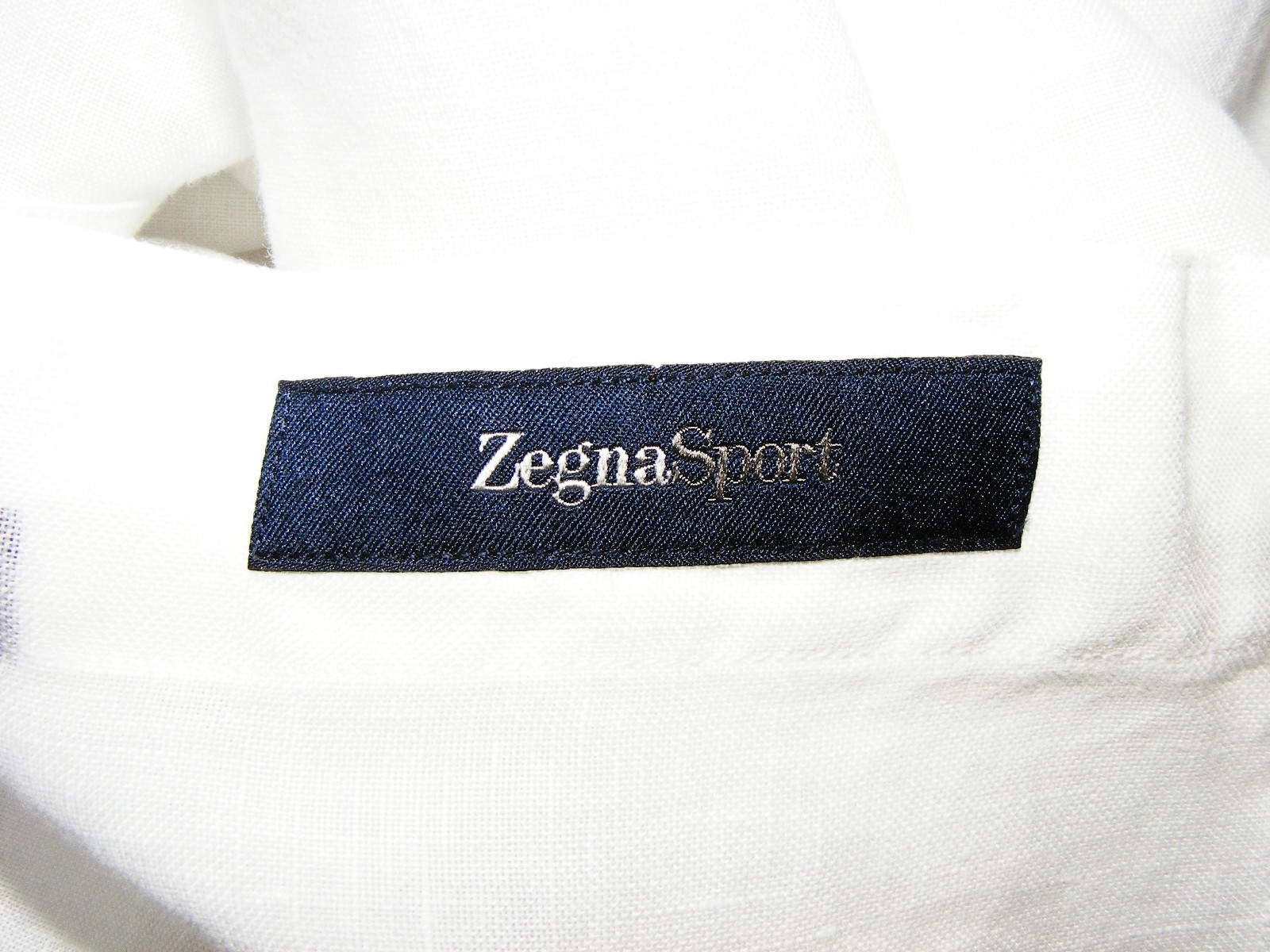 MENS SZ L ERMENEGILDO ZEGNA SPORT 100% LINEN WHITE ROLL UP BUTTON SLEEVE SHIRT L