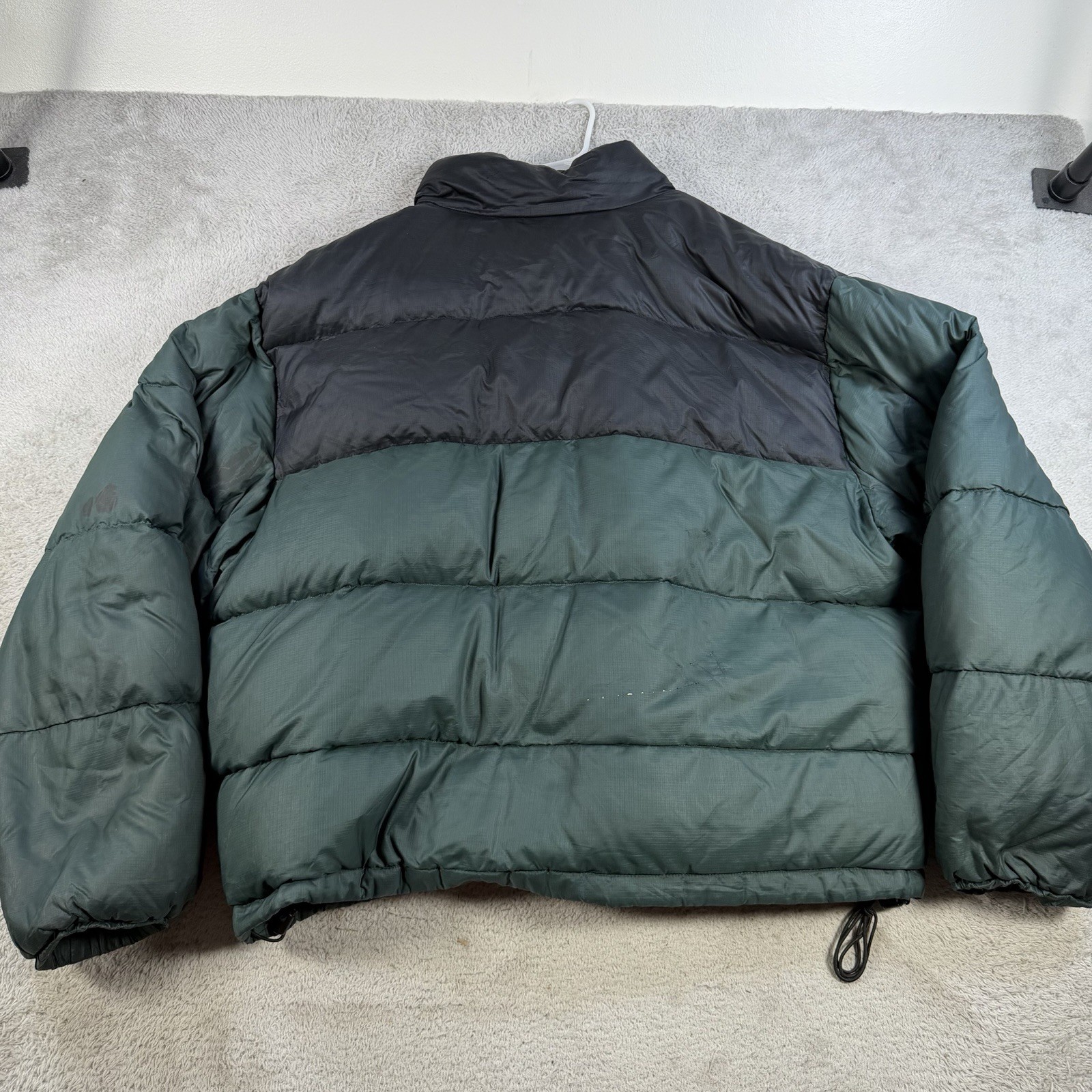 Eddie Bauer Jacket Mens 2XL Green Goose Down Puffer Full Zip Pocket EBTek