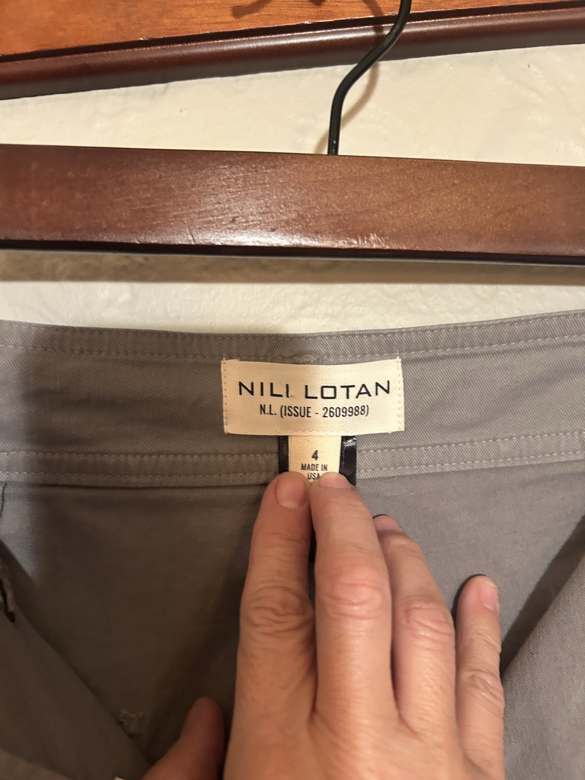 Nili Lotan Megan Gray Wide Leg Pants Womens 4 Minimalist Designer Made USA