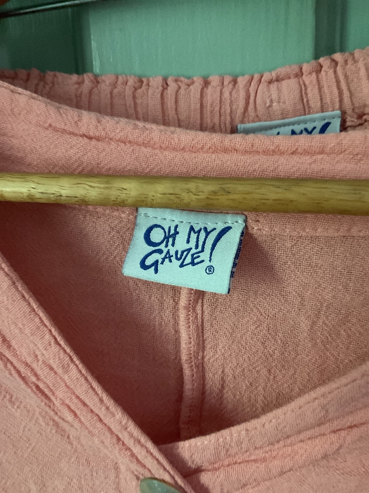Oh My Gauze! Peach/Pink Lightweight Cotton Top and Pants Set L/XL